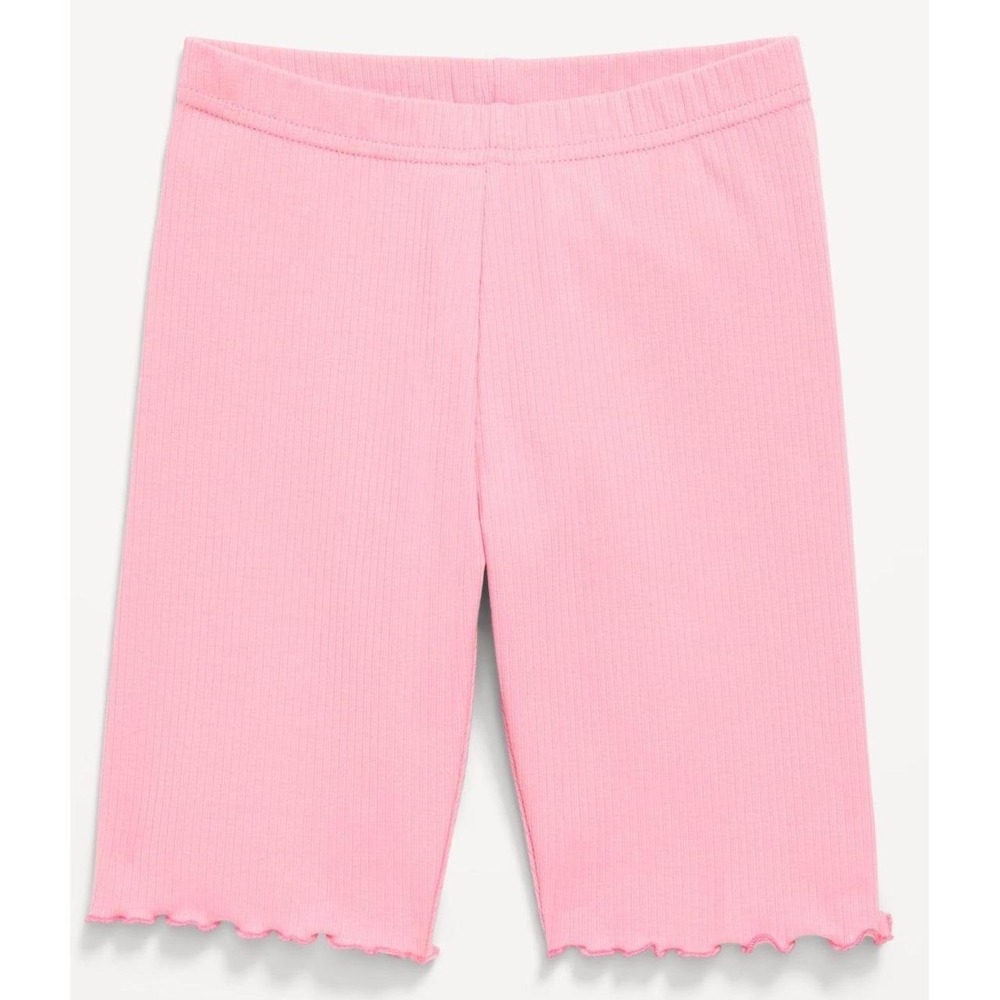 NWT Old Navy Lettuce Edge Pink Ribbed Bike Shorts - girls XL (14-16)